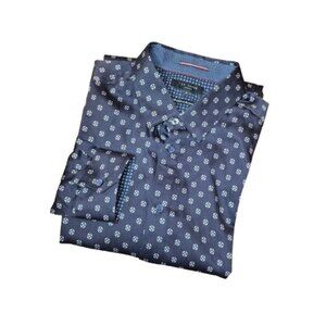 Ted Baker Black Patterned Button Front Dress Shirt Size Ted 4 = US L